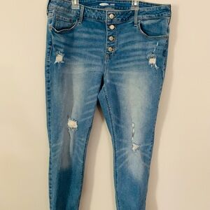 Old Navy Rockstar High Rise Blue Distressed Jeans